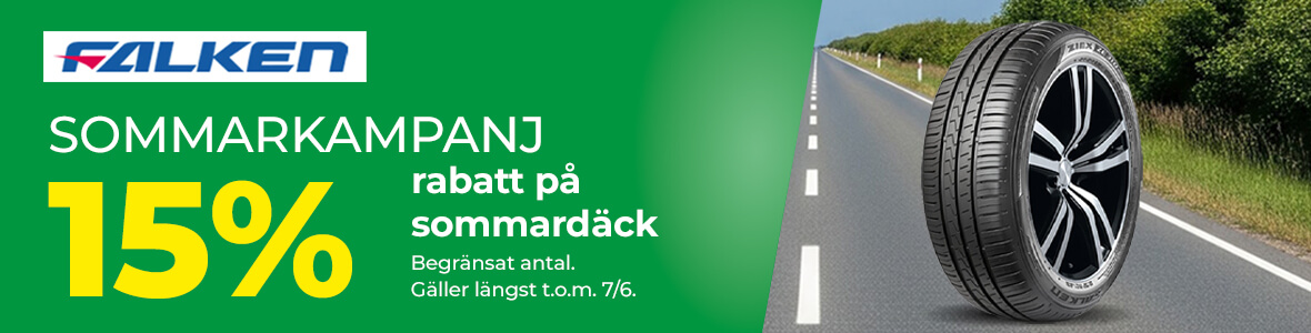 15% rabatt på sommardäck från Falken