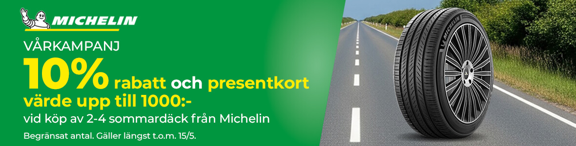 10% rabatt på sommardäck från Michelin
