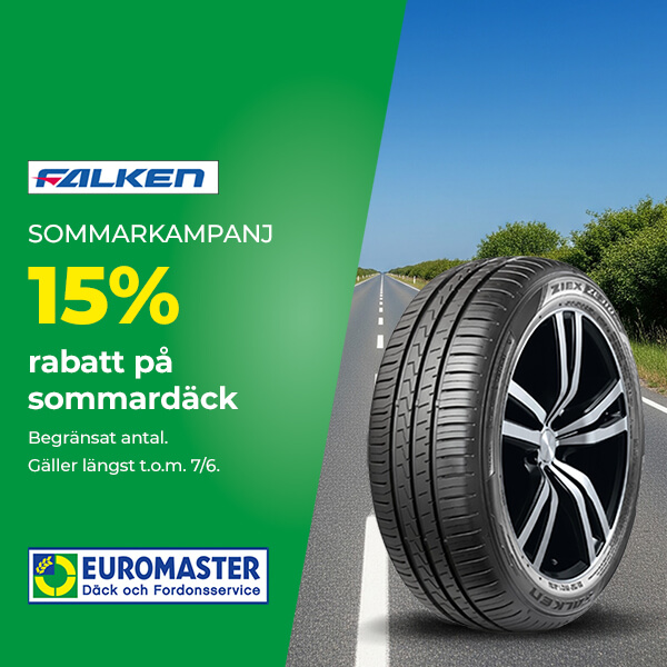 15% rabatt på Falken sommardäck 