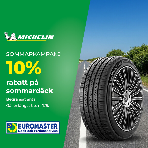 10% rabatt på Michelin sommardäck 