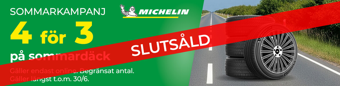 4 för 3 på Michelin sommardäck