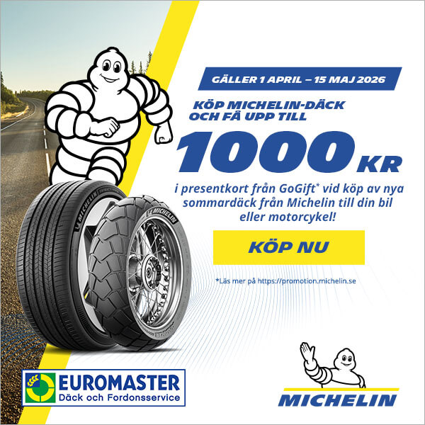 Köp 2-4 Michelin sommardäck – få upp till 1000 kr i presentkort