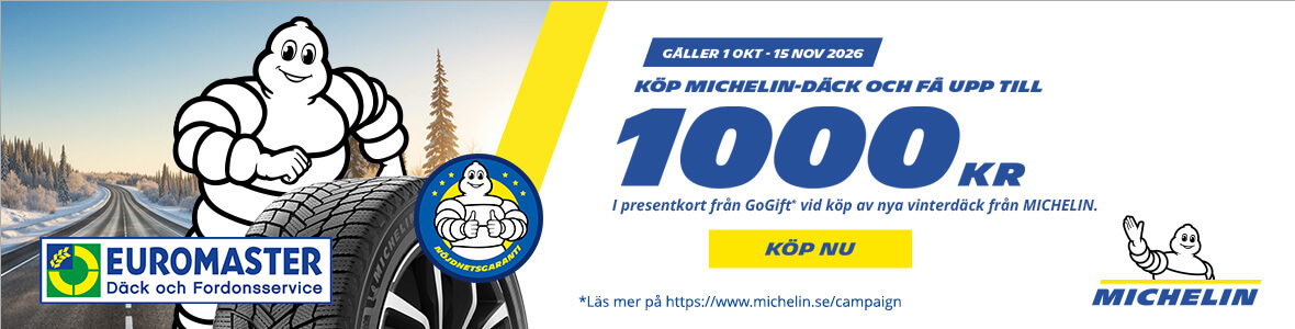 Köp Michelin vinterdäck - få upp till 1000 kr