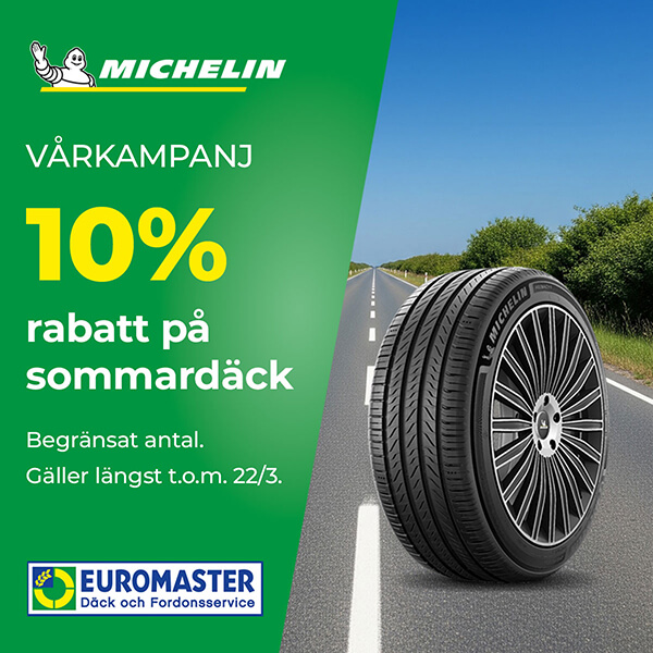 10 % rabatt på Michelin sommardäck 