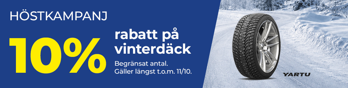 10% rabatt på Yartu vinterdäck