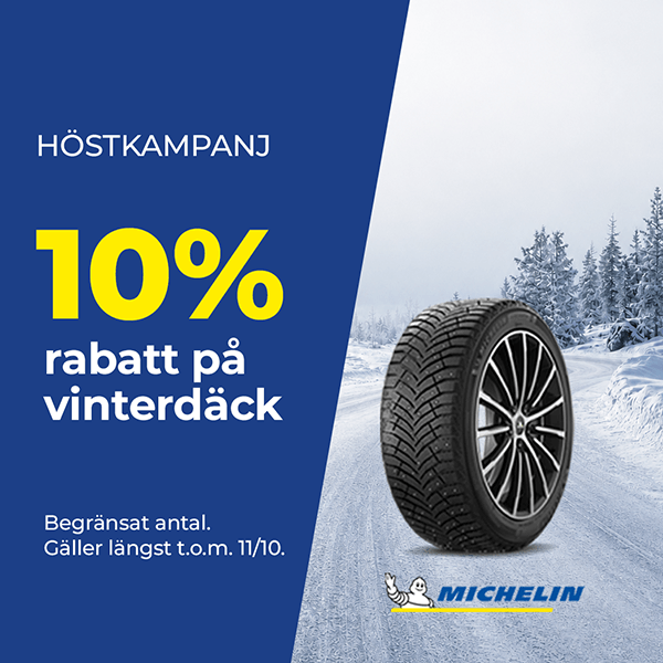 10% rabatt på Michelin vinterdäck