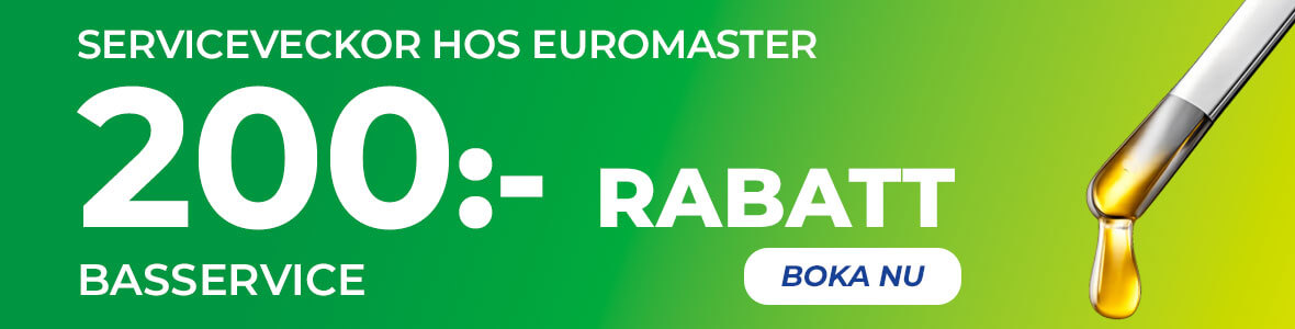Serviceveckor hos Euromaster – 200 kr rabatt på Basservice