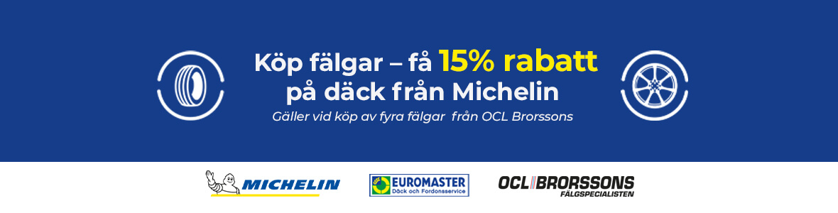 Köp fälgar – få 15% rabatt på däck från Michelin