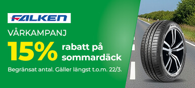 Köp Falken sommardäck – få 15 % rabatt