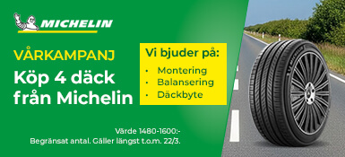 Köp 4 Michelin sommardäck – få fri däckservice!