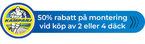 50% rabatt på montering vid köp av 2 alt. 4 däck